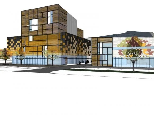 Sketchup Business Model | Multi story Commercial Street, Modern Style