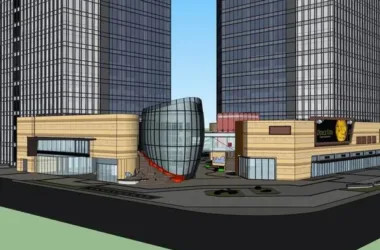 Modern High-Rise Office Building SketchUp Model for Commercial Use-BIM WORLD