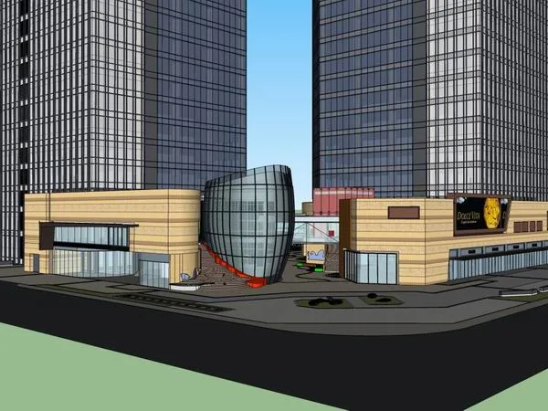 Modern High-Rise Office Building SketchUp Model for Commercial Use