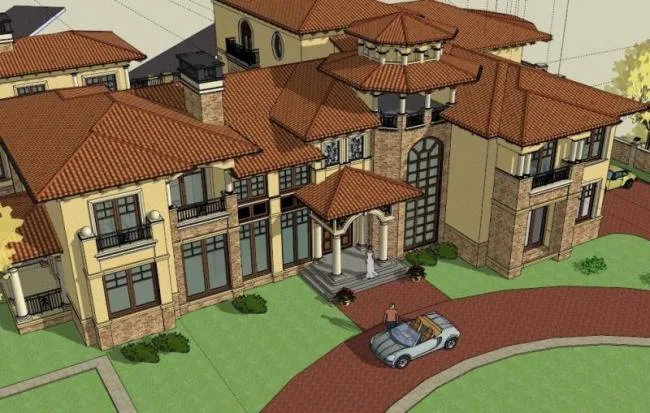 Sketchup Business Model | Multi story Clubhouse, European Style, Classical