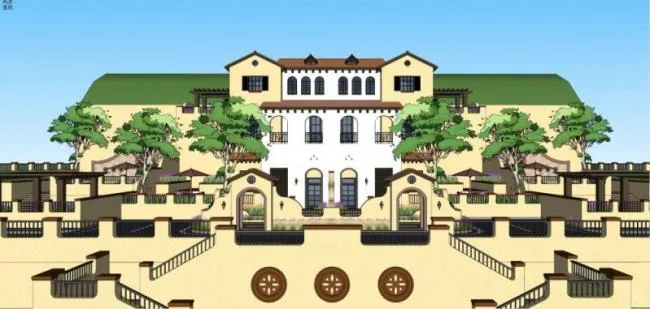Sketchup Villa Model | Multi row Villa, Spanish Style