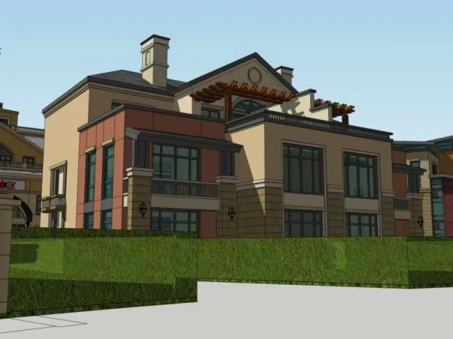 Sketchup Business Model | Multi story Commercial Street, Classical Style