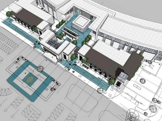 Sketchup Business Model | Multi story Sales Office, Modern Chinese Style