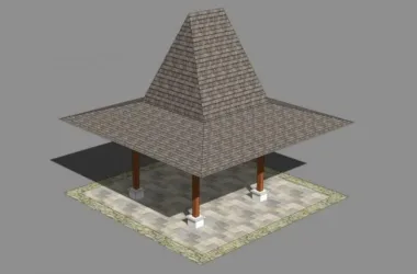 SketchUp Model: Southeast Asian Classical Style Pavilions and Sketches-BIM WORLD