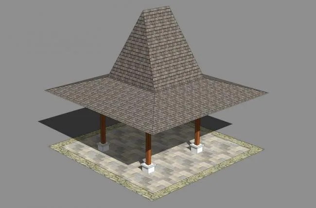 Sketchup Sketch Model | Southeast Asian style pavilions, sketches, classical style