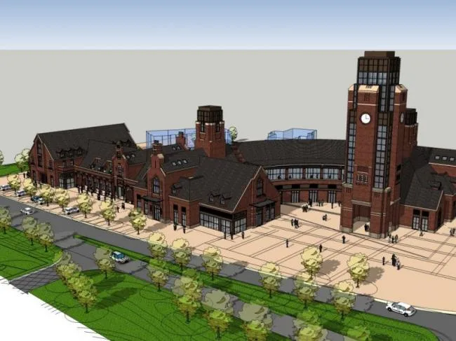 Sketchup Business Model | Low rise commercial pedestrian street, classical style