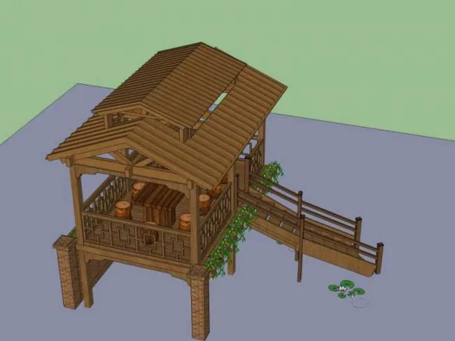 Sketchup Sketch Model | Pavilion, Chinese Style, Sketch