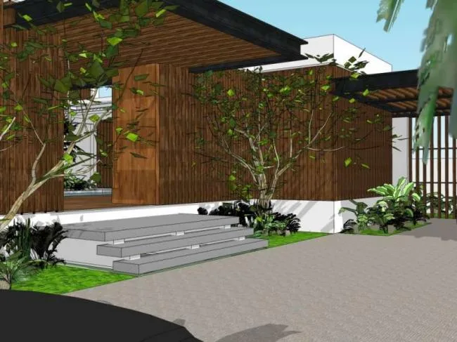 Sketchup Villa Model | Solo Villa, Modern Style