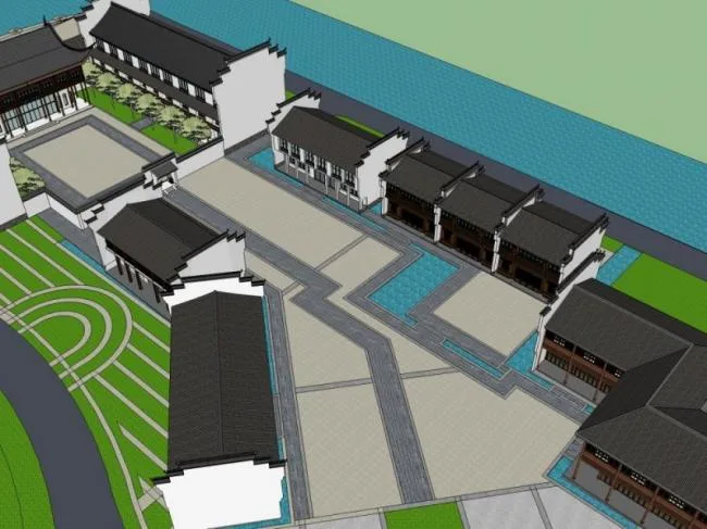 Sketchup Business Model | Commercial Street, Chinese Style