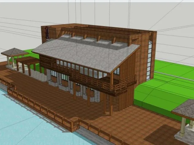 Sketchup Business Model | Clubhouse, Modern Style