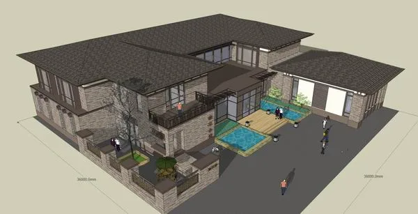 Sketchup Cultural Model | Multi story Elm Club, Cultural Architecture, Classical Style