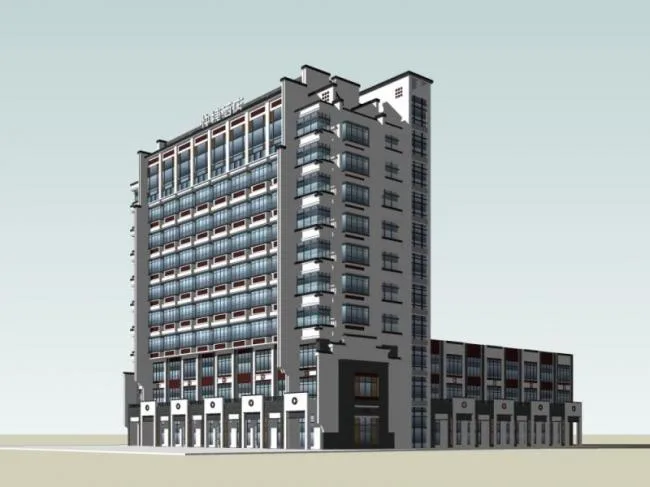 Sketchup Hotel Model | High rise Hotel, Modern Style