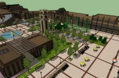 SketchUp Business Model: Multi-Story Commercial Street in Art Deco Style-BIM WORLD
