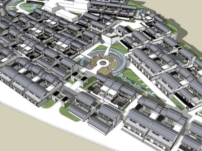 Chinese-Style Villa Residential Complex 3D Model in SketchUp