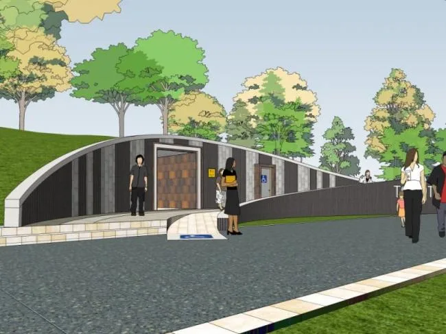 Modern Public Restroom at SketchUp Station Road Bridge