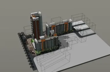 Modern High-Rise Residential Complex | SketchUp Architectural Model-BIM WORLD