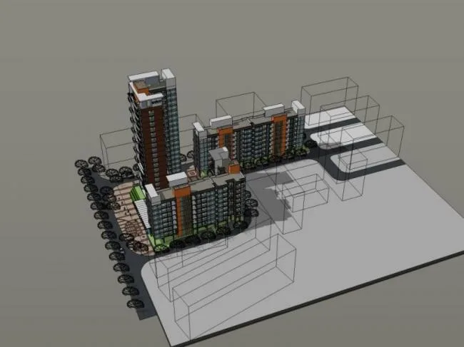 Sketchup Residential Model | High Rise Residential Complex, Modern Style