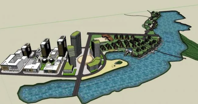Sketchup Residential Model | Office Building and Villa Area, Modern Style, 33 Floors