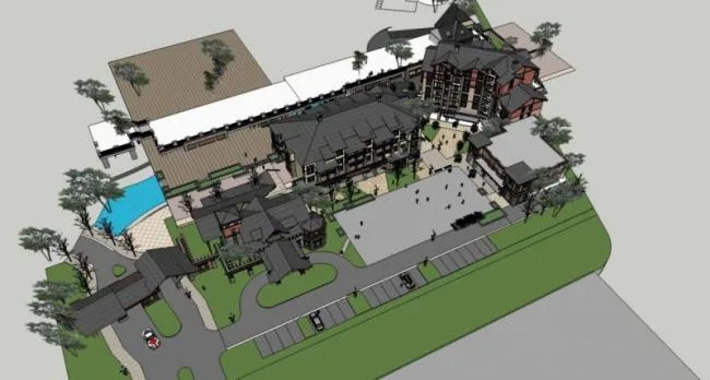 Sketchup Business Model | Multi story Commercial Street, Classical Style