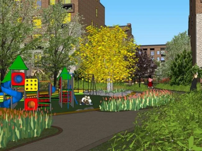 Sketchup Landscape Model | Residential Landscape, Square Landscape, Modern Style