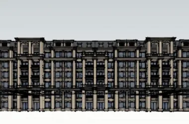 Neoclassical Multi-Story Townhouse Residential Model in SketchUp-BIM WORLD