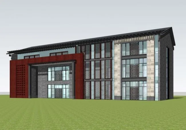 Sketchup Business Model | Multi story Commercial Building, New Chinese Style