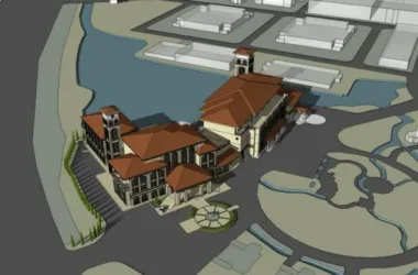 SketchUp Business Model: Multi-Story Mediterranean Classical Clubhouse Design-BIM WORLD