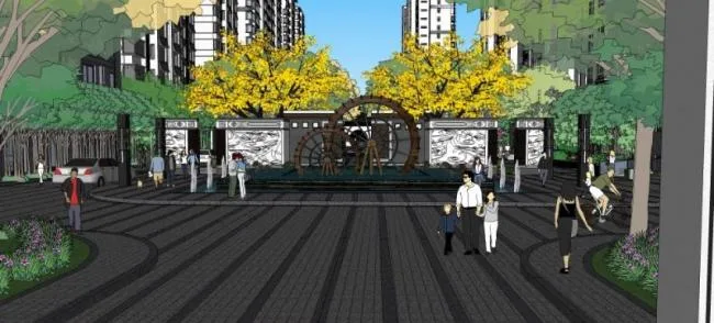 SketchUp Landscape Design: Chinese-Style Residential Model
