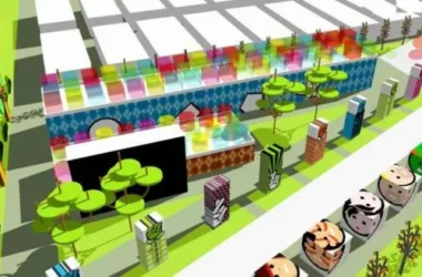 Modern Multi-Story Cartoon-Style Kindergarten and School Model in SketchUp-BIM WORLD