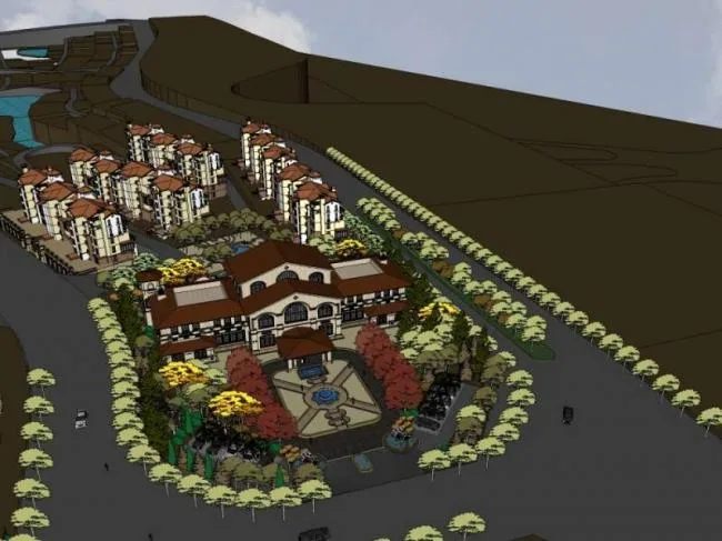 SketchUp Multi-Story Residential Community and Sales Office in Classical Style
