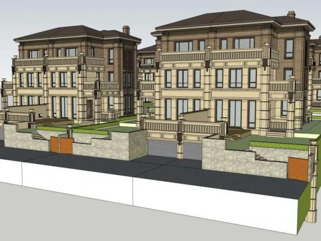 Sketchup Villa Model | Twin Villa, Classical Style