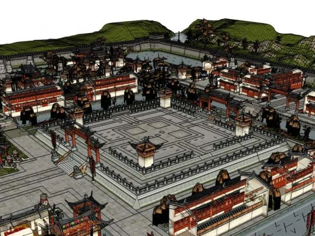 Sketchup Ancient Architecture Model | Multi story Ancient City, Chinese Style, Ancient Architecture