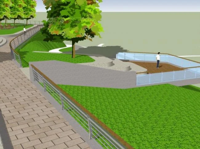 Sketchup Landscape Model | Observation Deck Landscape, Modern Style