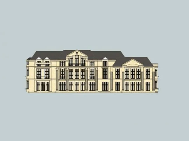 SketchUp Residential Model: Multi-Story European Classical Style Home