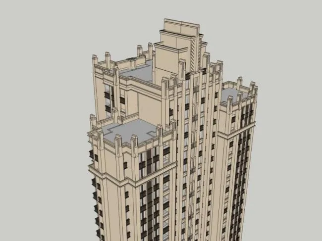 SketchUp Residential Models: Classical Style High-Rise Buildings