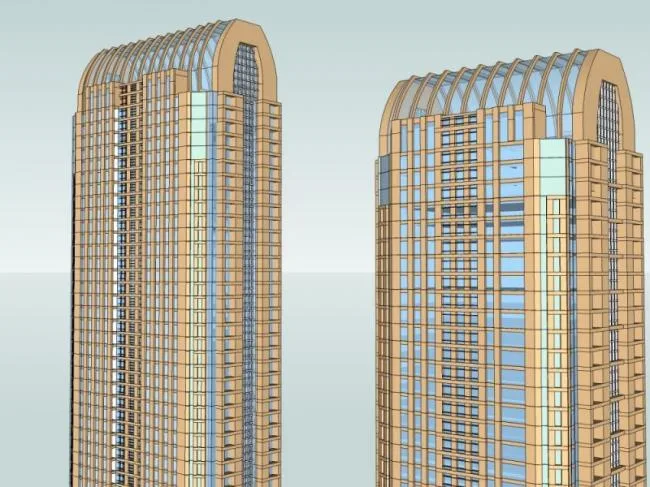 Sketchup Hotel Model | Super High rise Hotel, Western Neoclassical Style
