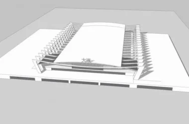 SketchUp Design: Modern Multi-Story High-Speed Railway Station and Bridge Architecture-BIM WORLD