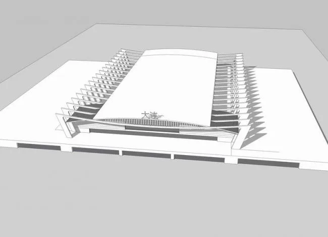 SketchUp Design: Modern Multi-Story High-Speed Railway Station and Bridge Architecture