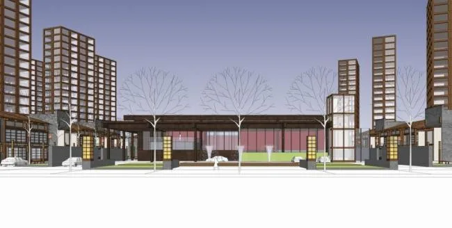 Sketchup Business Model | Street side Commerce, New Chinese Style