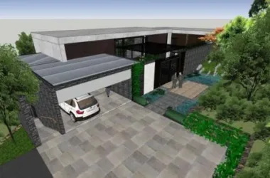 Modern Villa Landscape Model in SketchUp-BIM WORLD