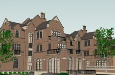 Classical Style Townhouse Villa Model in SketchUp-BIM WORLD
