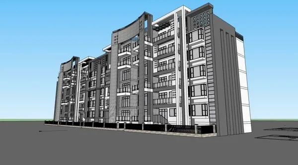 Sketchup Residential Model | Multi story Residence, Modern Style