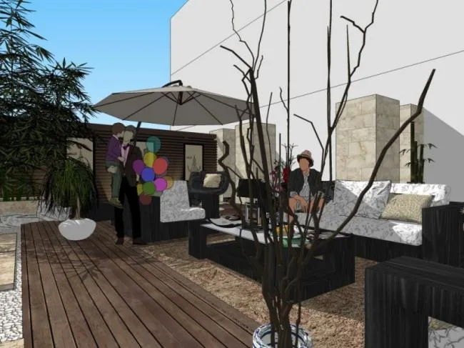 Sketchup Landscape Model | Roof Garden Landscape, Modern Style