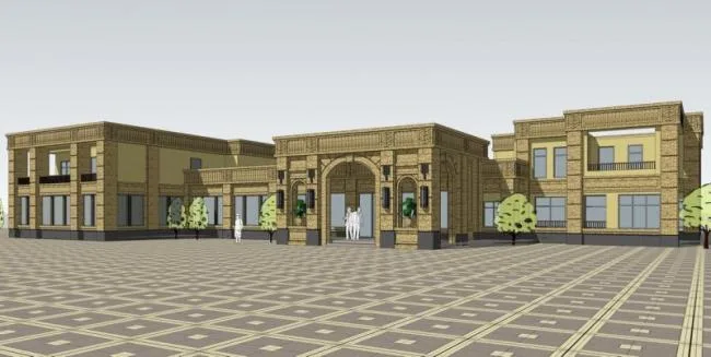Sketchup Business Model | Multi story Sales Center, Simplified European Style, Classical Style, Commercial Architecture
