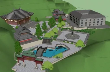 SketchUp Model of Ancient Chinese Taoist Mountain Temples and Landscaped Forests-BIM WORLD