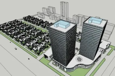 Modern High-Rise Office Building Model in SketchUp-BIM WORLD