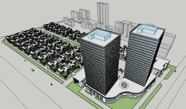 Modern High-Rise Office Building Model in SketchUp