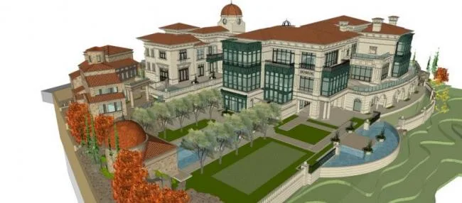 Sketchup Business Model | Multi story Clubhouse, Classical Style