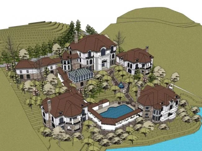 Sketchup Villa Model | Stacked Villa, Modern Style