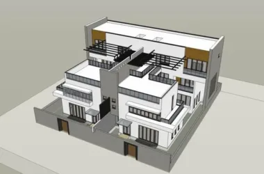 Modern Rural Townhouse Villa Model in SketchUp-BIM WORLD